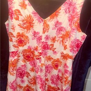 Jones New York Pink and Orange Floral Dress